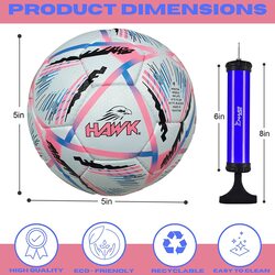 Hawk Match Football Soccer Ball with Air Pump & Accessories (Pink Strip Match Ball)